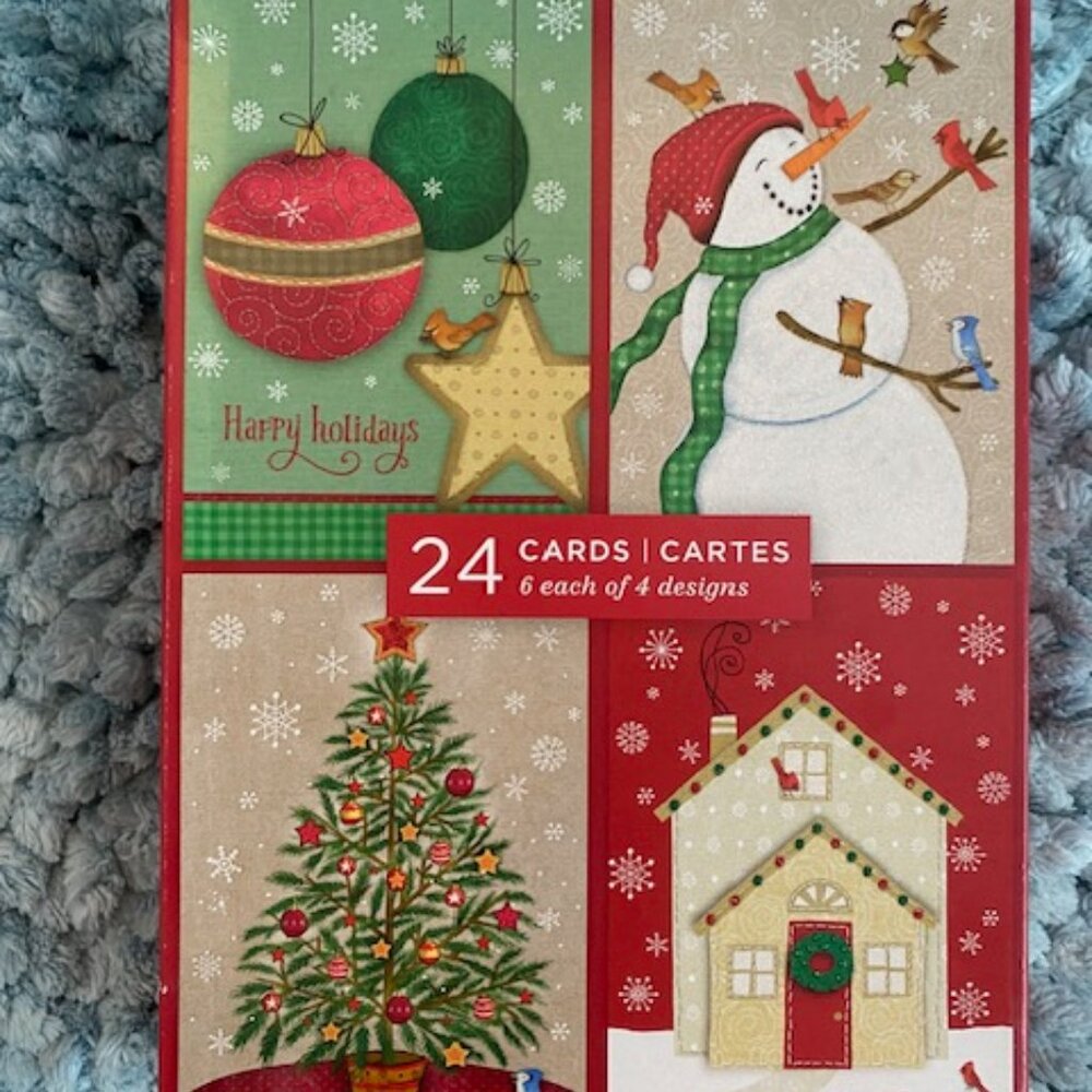 Happy Holidays Christmas Cards with envelopes (NOT FULL 24 count box)